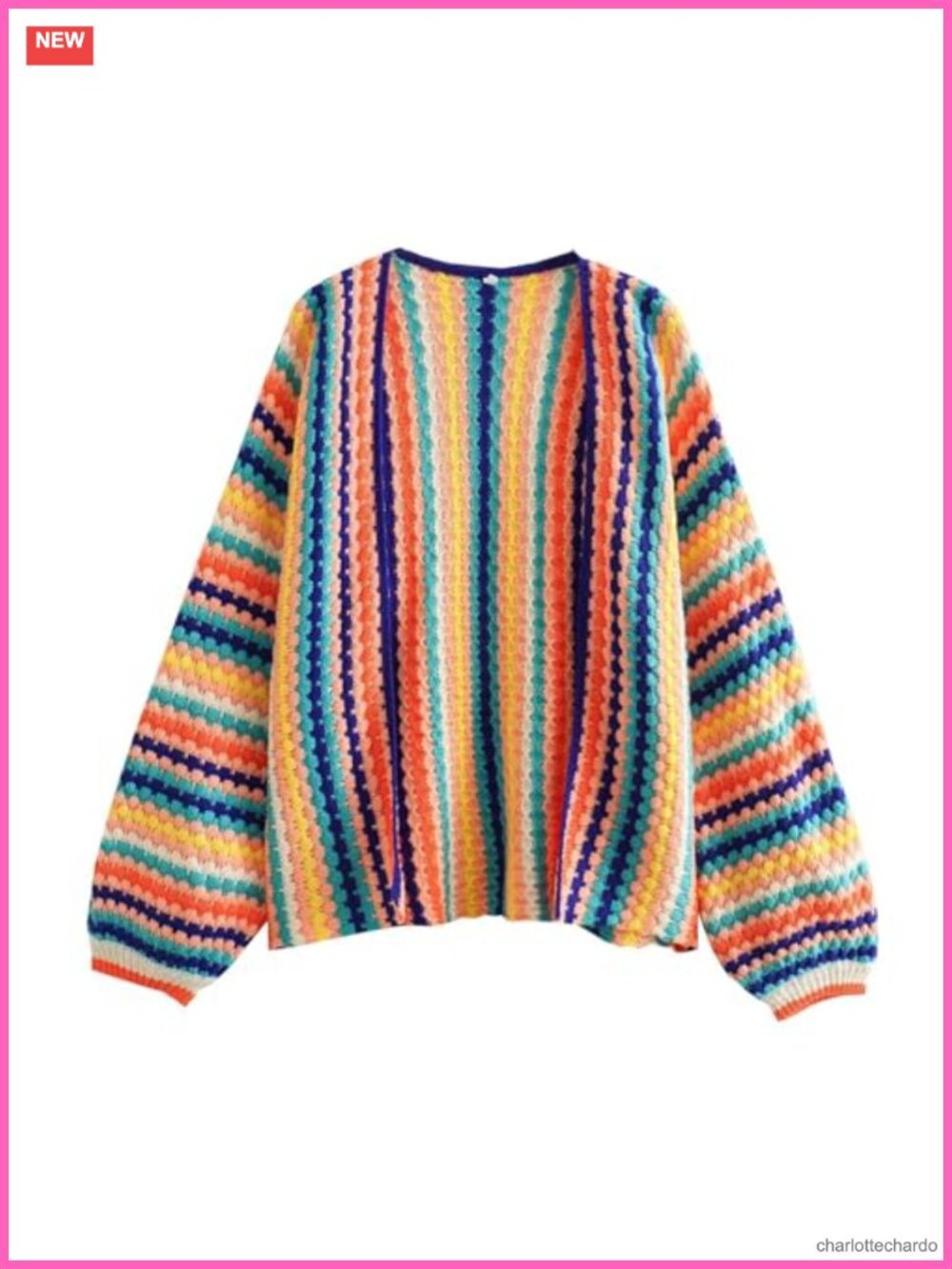 Women's Open Front Cardigan Long Sleeve Boho Knitted Sweater